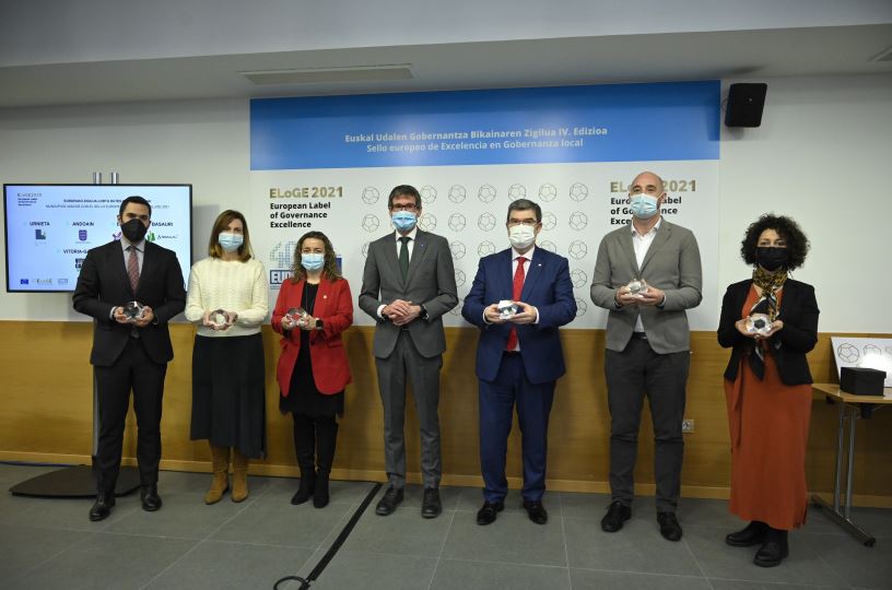 Vitoria-Gasteiz, Bilbao, Basauri, Eibar, Andoain y Urnieta reconocidos con el Sello Europeo de Excelencia en Gobernanza